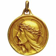 Médaille ronde Ecce Homo 18 mm (or jaune 750°)  par Maison Augis