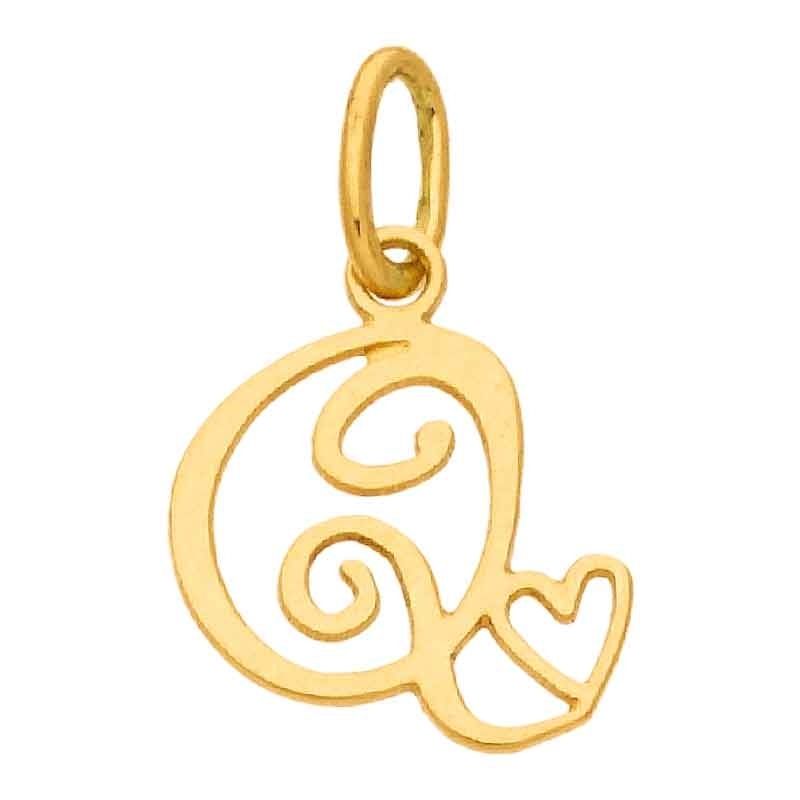 Pendentif initiale Q (or jaune 750°) Berceau magique bijoux