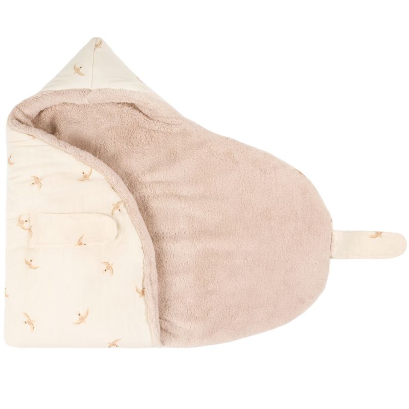 Couverture nomade hiver baby nest wabi-sabi Nude haiku birds natural Nobodinoz Produit 2