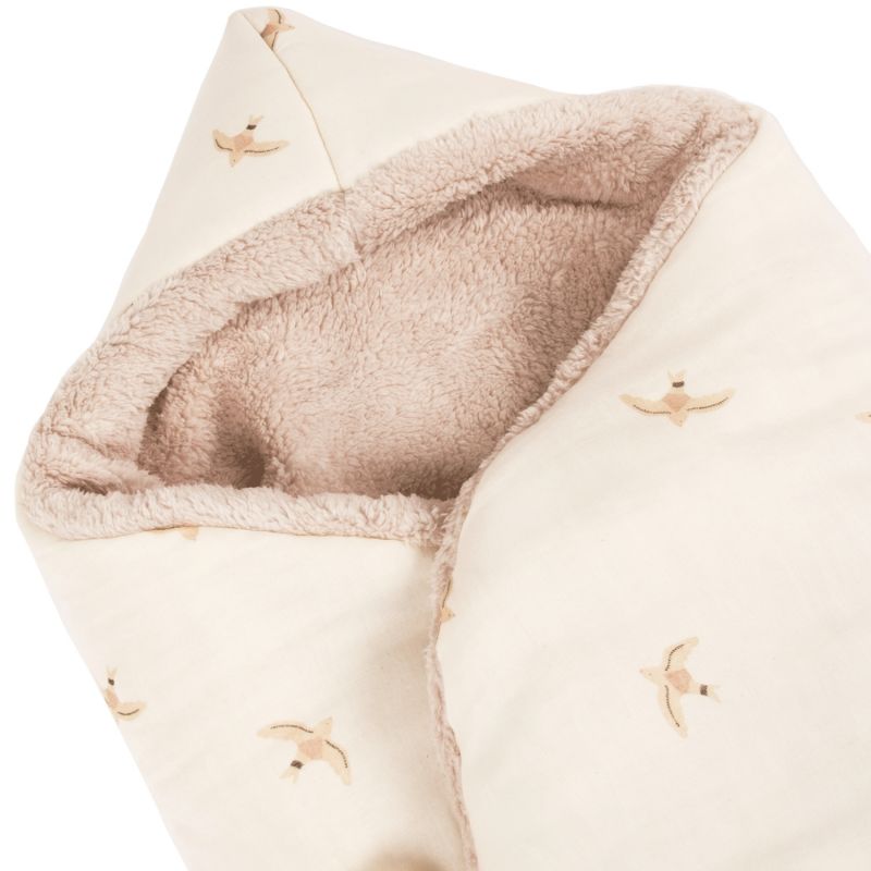 Couverture nomade hiver baby nest wabi-sabi Nude haiku birds natural Nobodinoz Produit 4