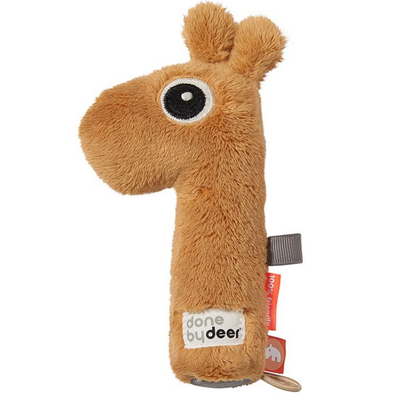 Hochet pouët Raffi la girafe moutarde (17 cm) Done by Deer