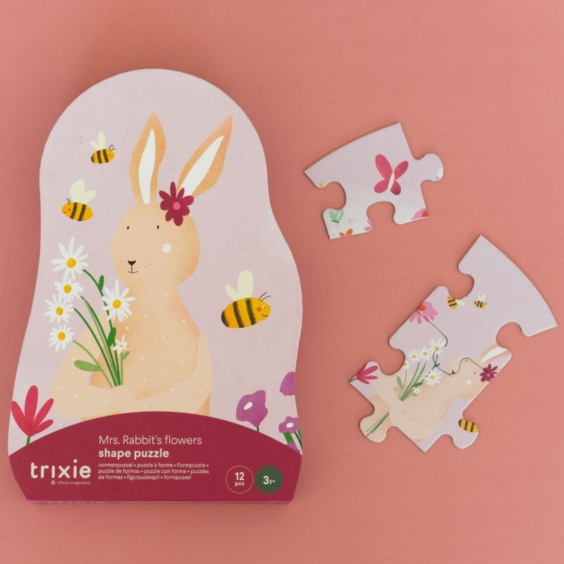 Puzzle à forme les fleurs de Mrs. Rabbit (12 pièces) Trixie Ambiance 2