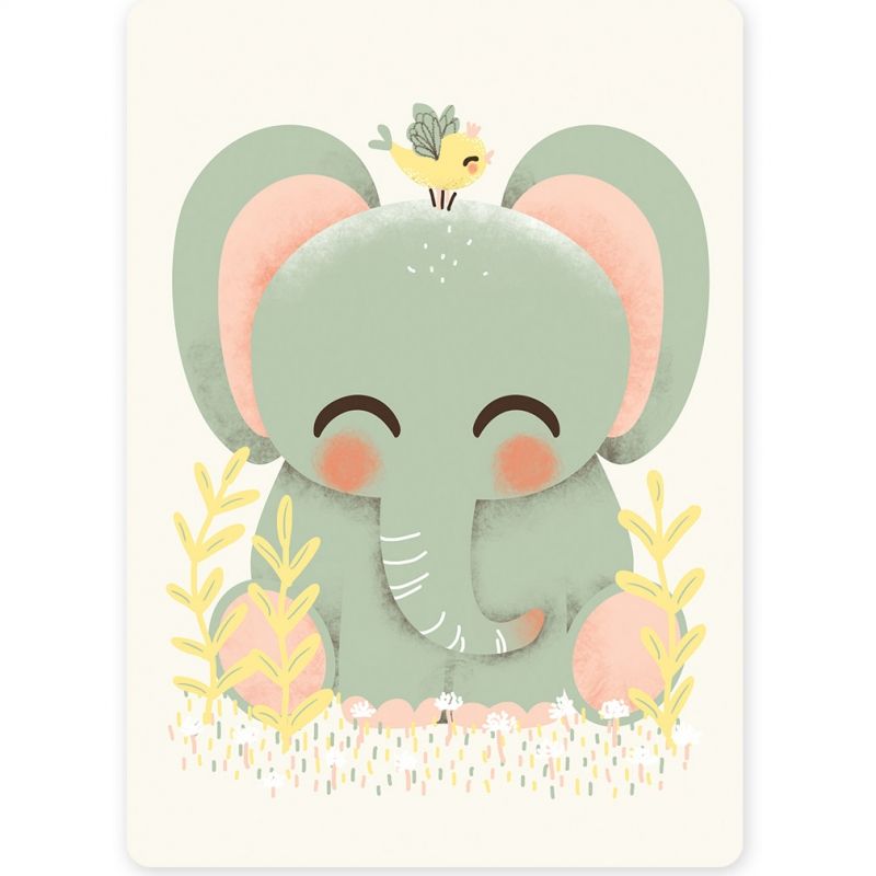 Petite carte les Animignons l'Éléphant (10,5 x 14,8 cm) Kanzilue