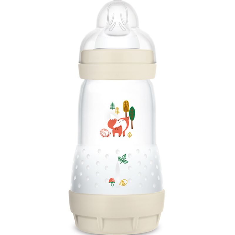 Biberon Easy Start anti-colique Nature Lin - Tétine débit moyen 2 (260ml) MAM