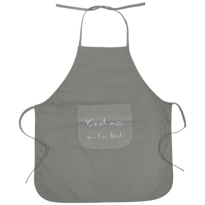 Tablier de cuisine C’est moi qui l’ai fait en tissu imperméable vert sauge BB & Co