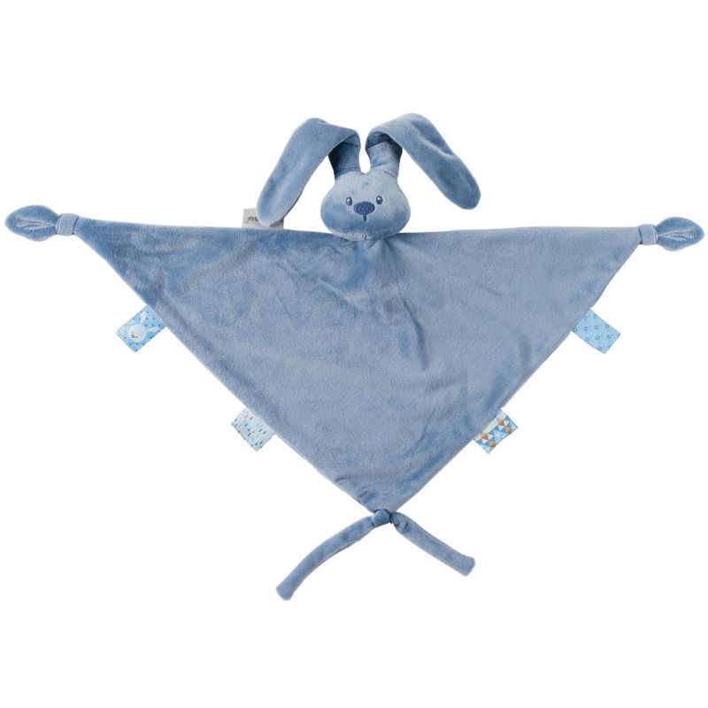 Maxi doudou attache sucette lapin Lapidou bleu (40 x 65 cm) Nattou