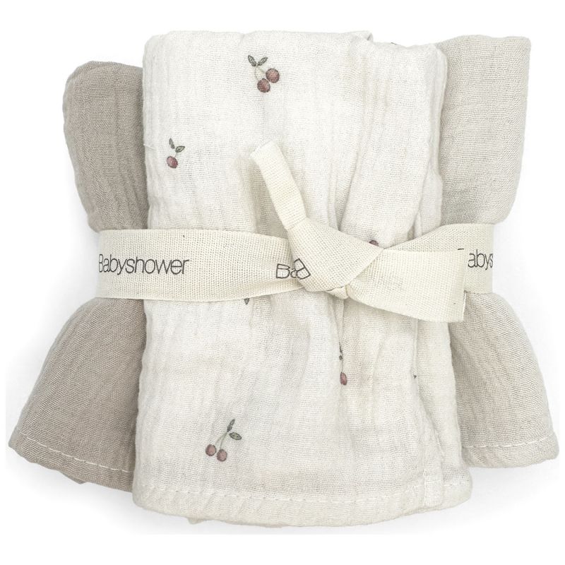 Lot de 3 langes Cherries (70 x 70 cm) Babyshower Produit 1