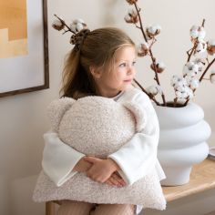 Coussin ours Cream White molletonné
