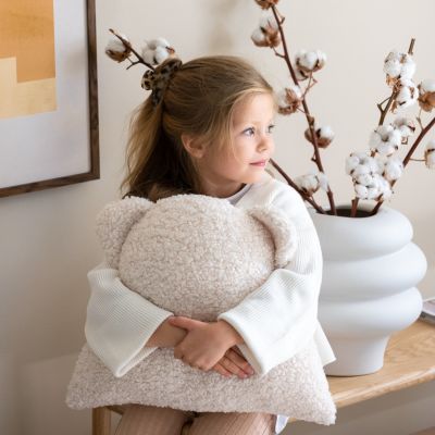 Coussin ours Cream White molletonné