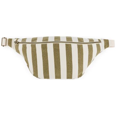 Sac banane rayée Olive-Greige