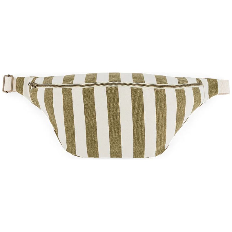 Sac banane rayée Olive-Greige Rose in April Produit 1