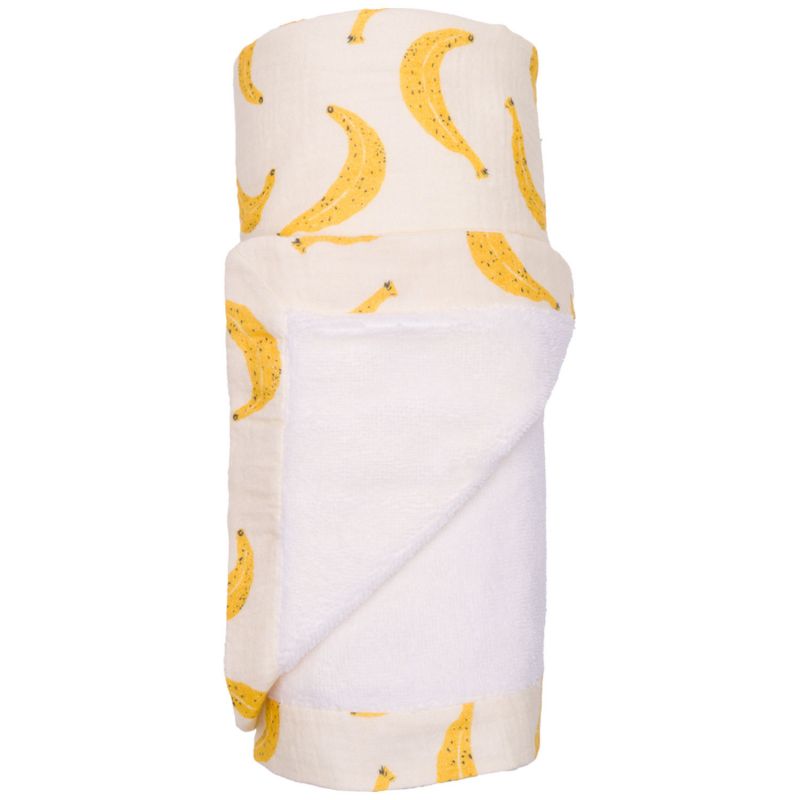 Serviette de plage bambou et gaze de coton ivoire et bananes (80x160 cm) BB & Co Produit 1
