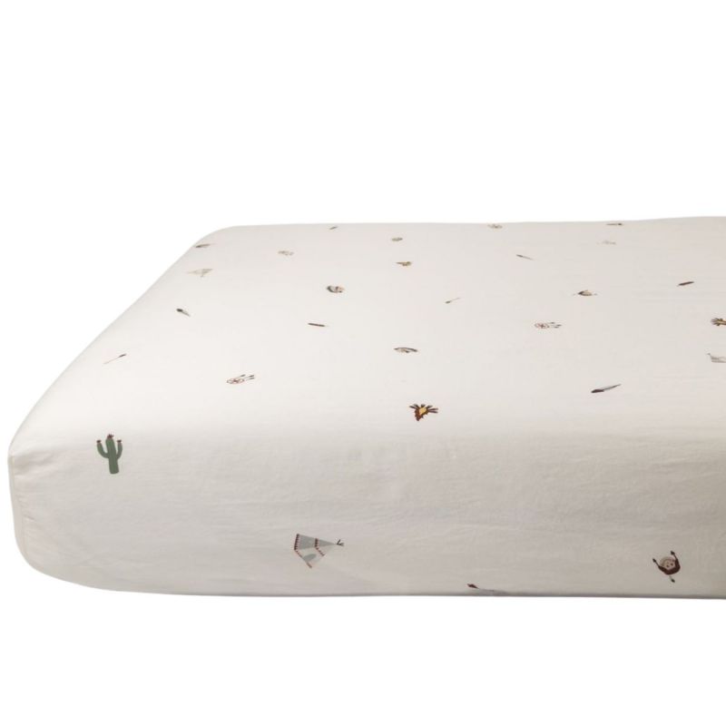 Drap housse en coton bio Petit Plume (80 x 160 cm) Kadolis Produit 1