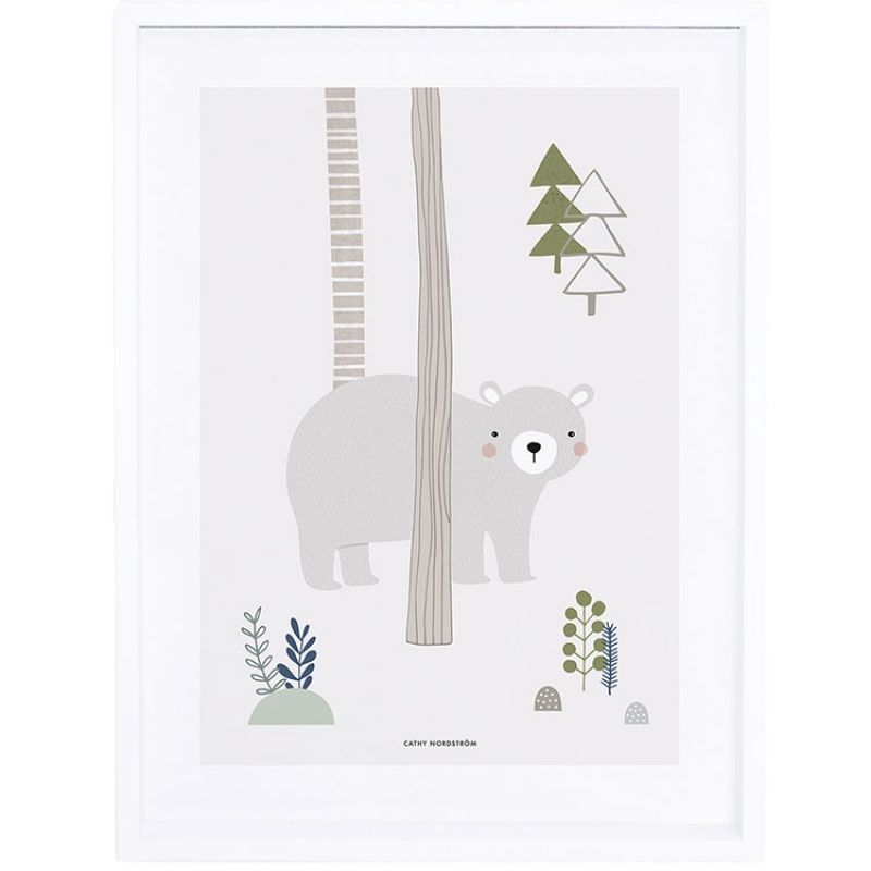 Affiche encadrée ours In the woods (30 x 40 cm) Lilipinso