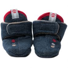 Chaussons bébé rouge et bleu Flabby Denim Tough (0-4 mois)   par Lodger