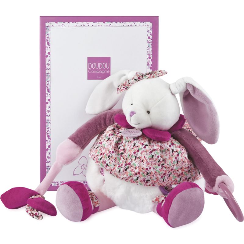 Coffret pantin d'activités Cerise rose (30 cm) Doudou et Compagnie