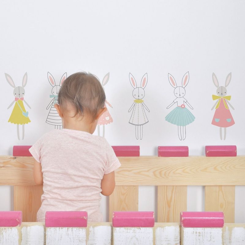 Stickers A3 lapins fille Sweet Bunnies by Flora Waycott (29,7 x 42 cm) Lilipinso