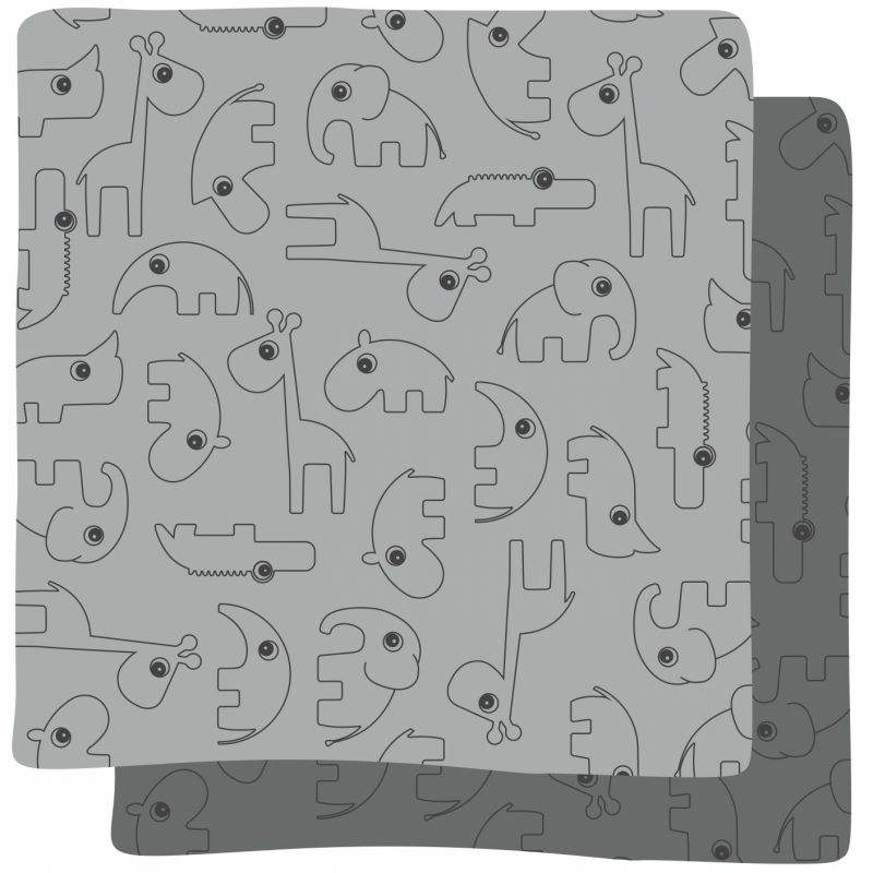 Lot de 2 langes Contour gris (70 x 70 cm) Done by Deer