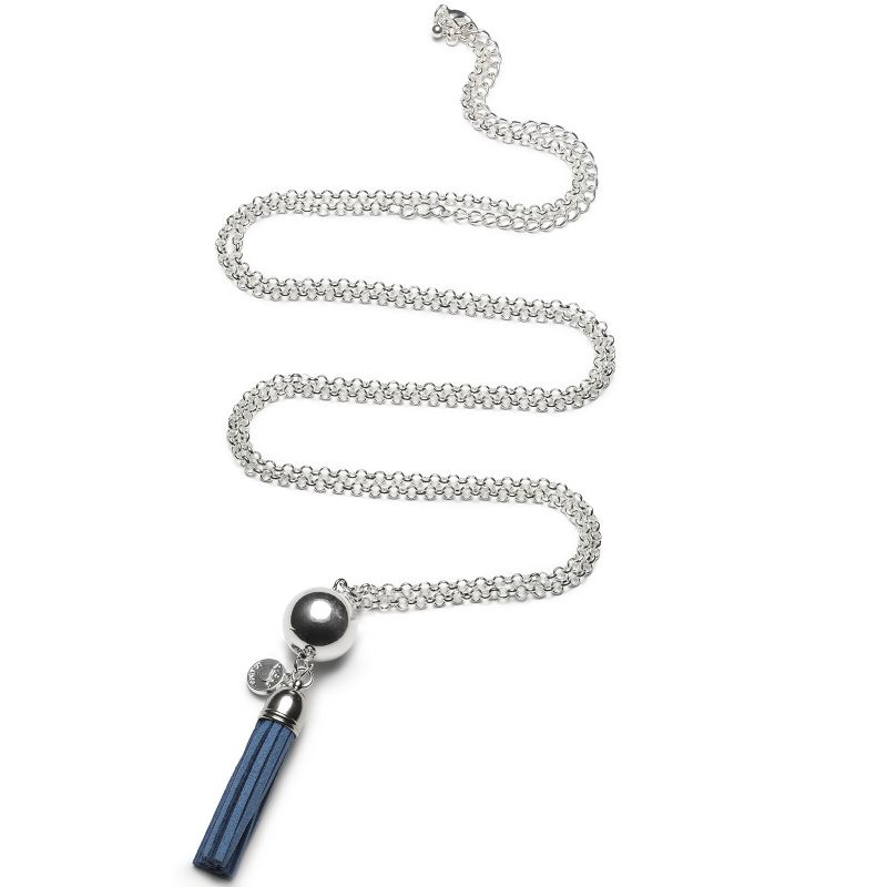 Bola sur chaîne Fringes franges bleues (argent, plaqué argent) Proud MaMa