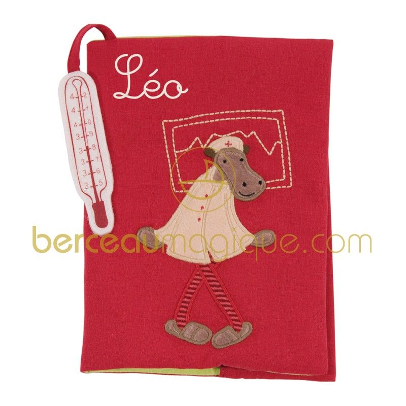 Protège carnet de santé personnalisable Hippo Les Loupiots Moulin Roty