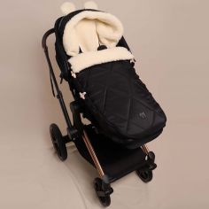 Chancelière capuche souris en laine noir (6-36 mois)