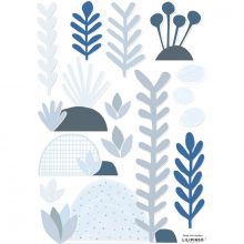 Stickers feuilles et rochers bleu (29,7 x 42 cm)  par Lilipinso
