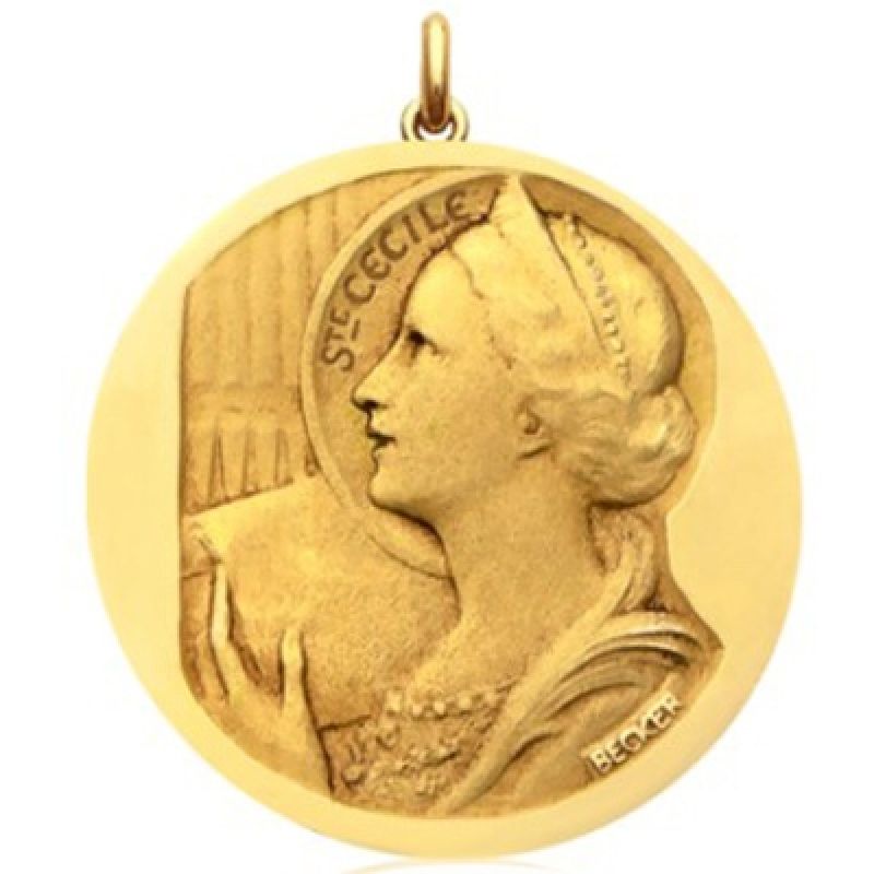 Médaille Sainte Cécile (or jaune 750°) Becker