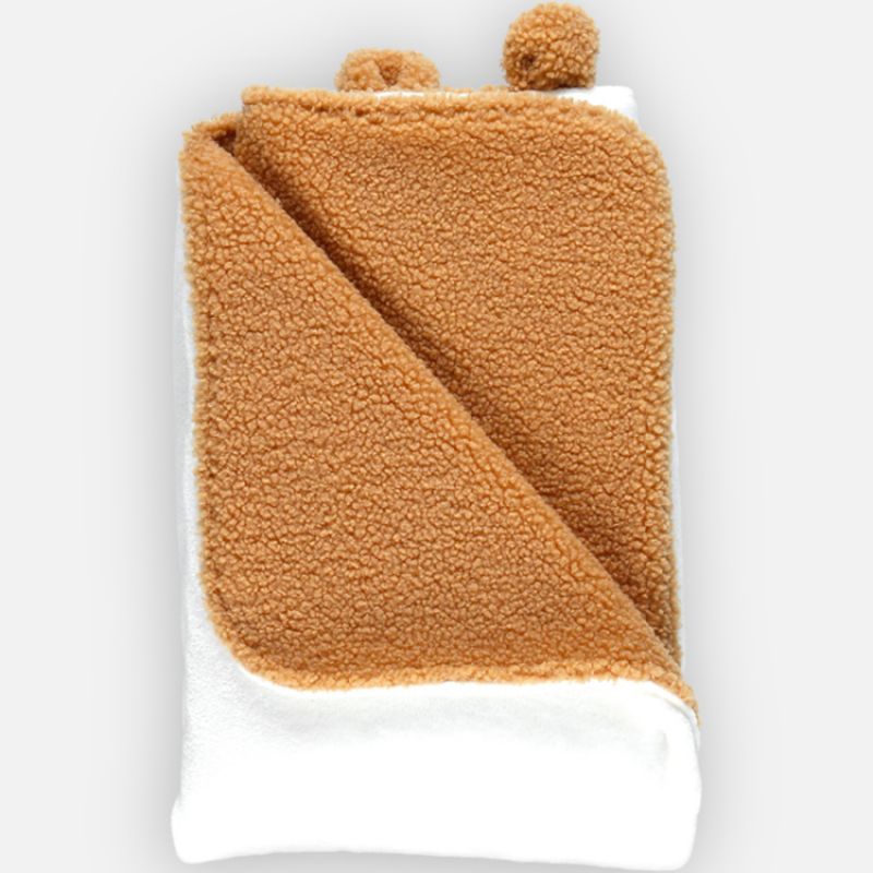 Couverture en sherpa Mix & Match camel (75 x 100 cm) Noukie's