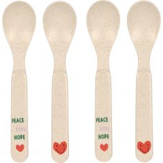 Lot de 4 cuillères Happy Rascals Coeur lavande - Lässig 