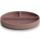 Assiette à compartiments en silicone avec ventouse Cloudy mauve