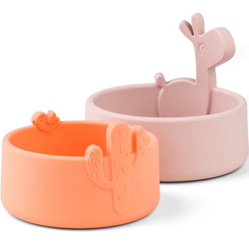Lot de 2 bols en silicone Lalee rose et corail Done by Deer