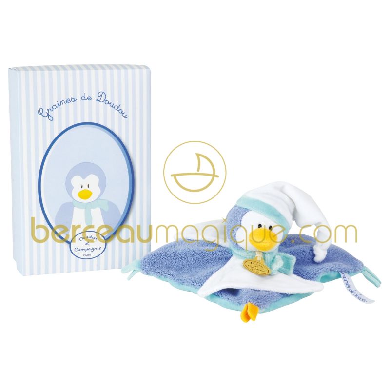 Doudou plat Doux pingouin Doudou et Compagnie