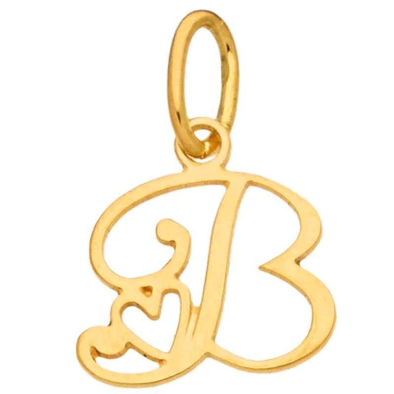 Pendentif initiale B (or jaune 750°) Berceau magique bijoux