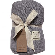 Couverture bébé polaire grise (80 x 80 cm)