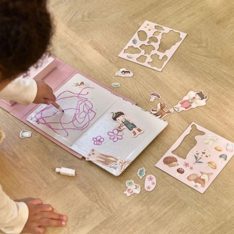 Livre de dessin magnétique Rosa Fairy Garden Little Dutch Ambiance 2