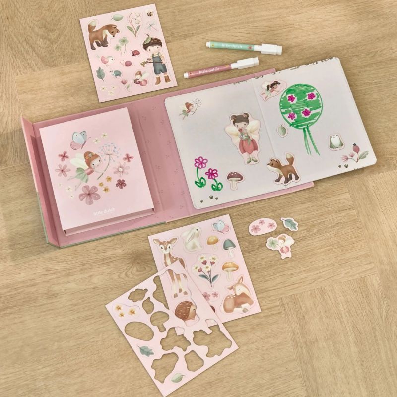 Livre de dessin magnétique Rosa Fairy Garden Little Dutch Ambiance 8
