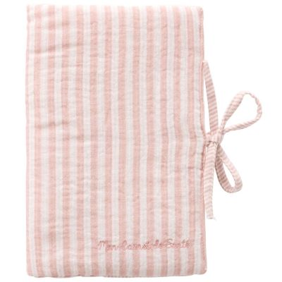 Protège carnet de santé rayé vieux rose Soft Stripes