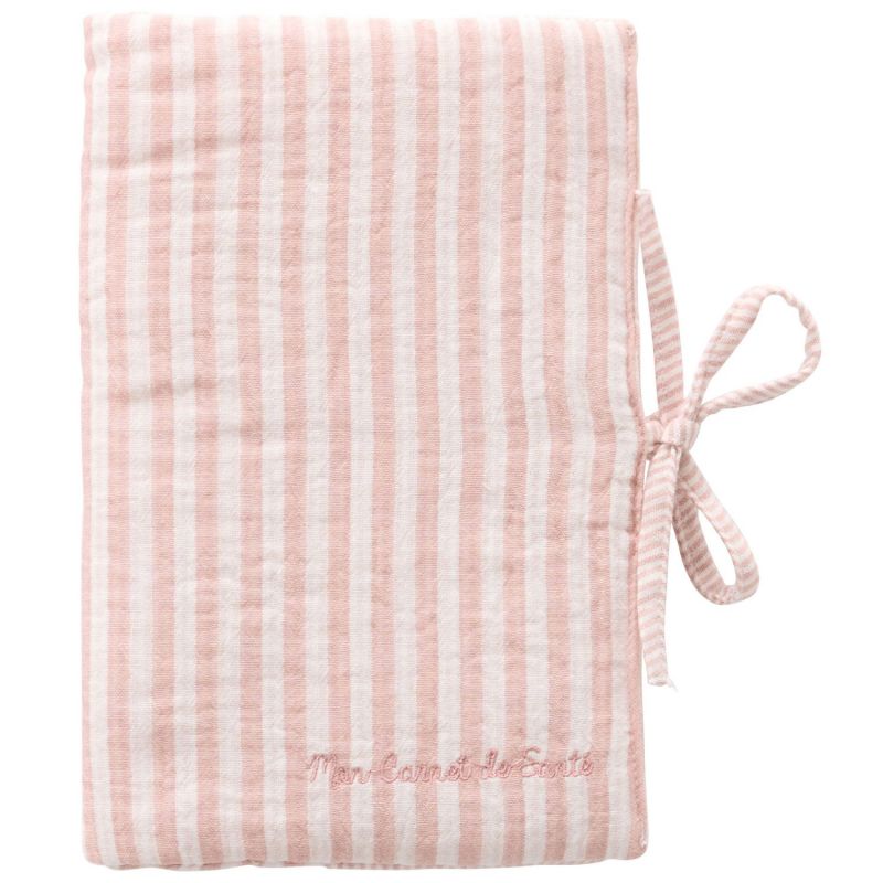 Protège carnet de santé rayé vieux rose Soft Stripes BB & Co Produit 1
