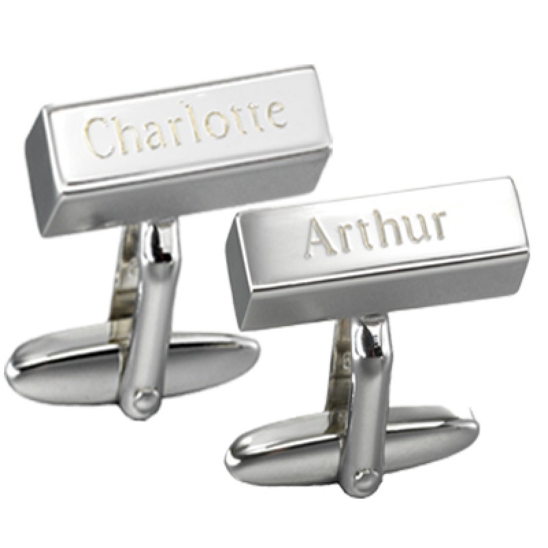 Boutons de manchettes Achille (rhodium argenté) Petits trésors