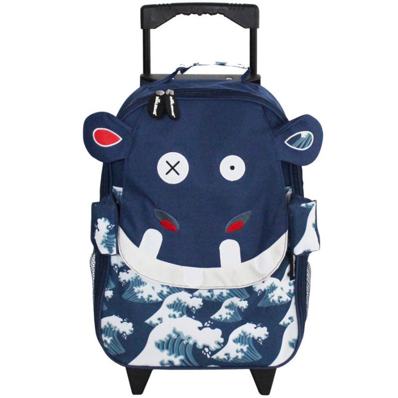 Valise trolley 2 en 1 Hippipos l'hippopotame Les Déglingos