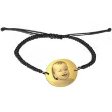 Bracelet macramé avec photogravure 1 visage (plaqué or)  par Louis de l'Ange