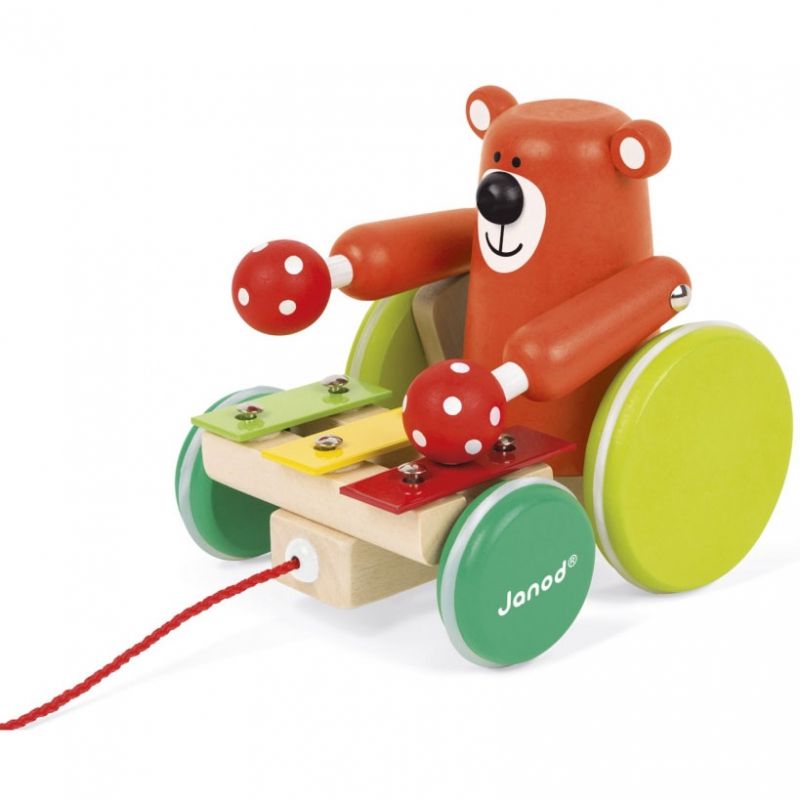 Jouet à tirer Ours xylophone zigolos Janod