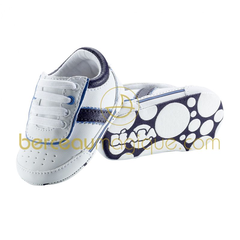 Chaussons retro Basket blanche Béaba