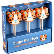 Lot de 6 bougies d'anniversaire Ziggy le tigre  par REX