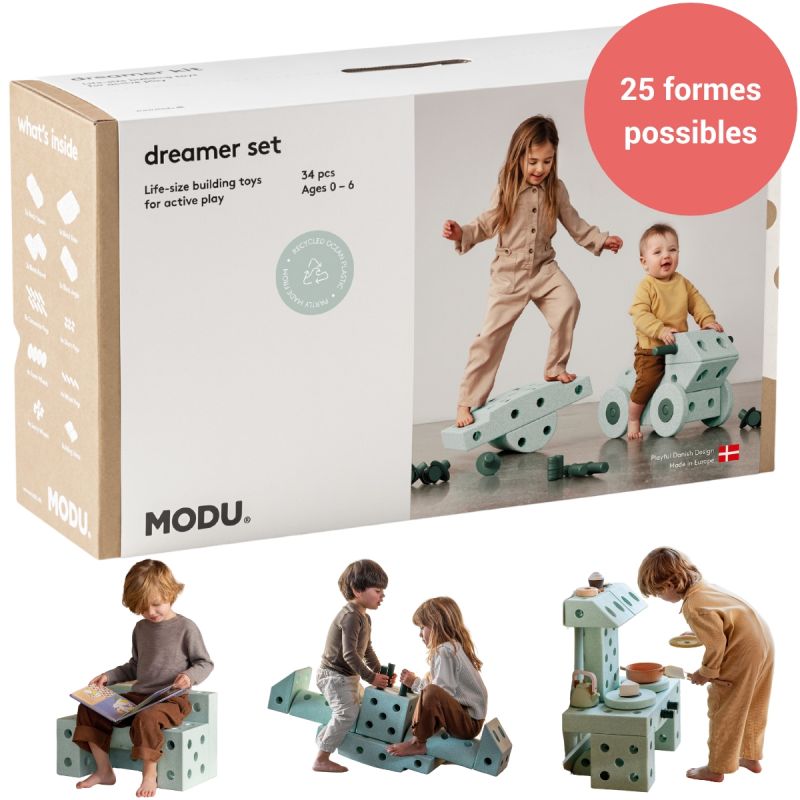 Jeu de construction évolutif Dreamer kit menthe-vert forêt (34 pièces) Modu