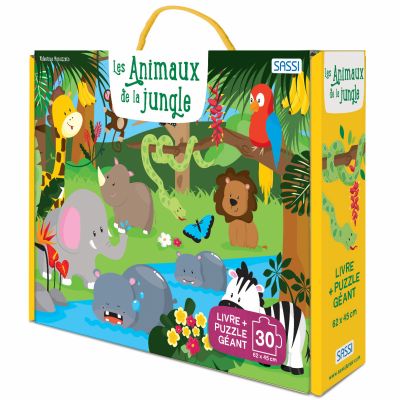 Livre + puzzle géant Les animaux de la jungle (30 pièces) Sassi Junior