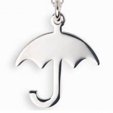 Collier chaîne 40 cm pendentif Life parapluie 12 mm (argent 925°)  par Coquine