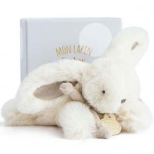 Coffret peluche lapin beige Bonbon (16 cm)  par Doudou et Compagnie