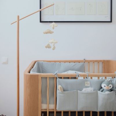 Organisateur de lit Praliné Vichy Rayures Matcha