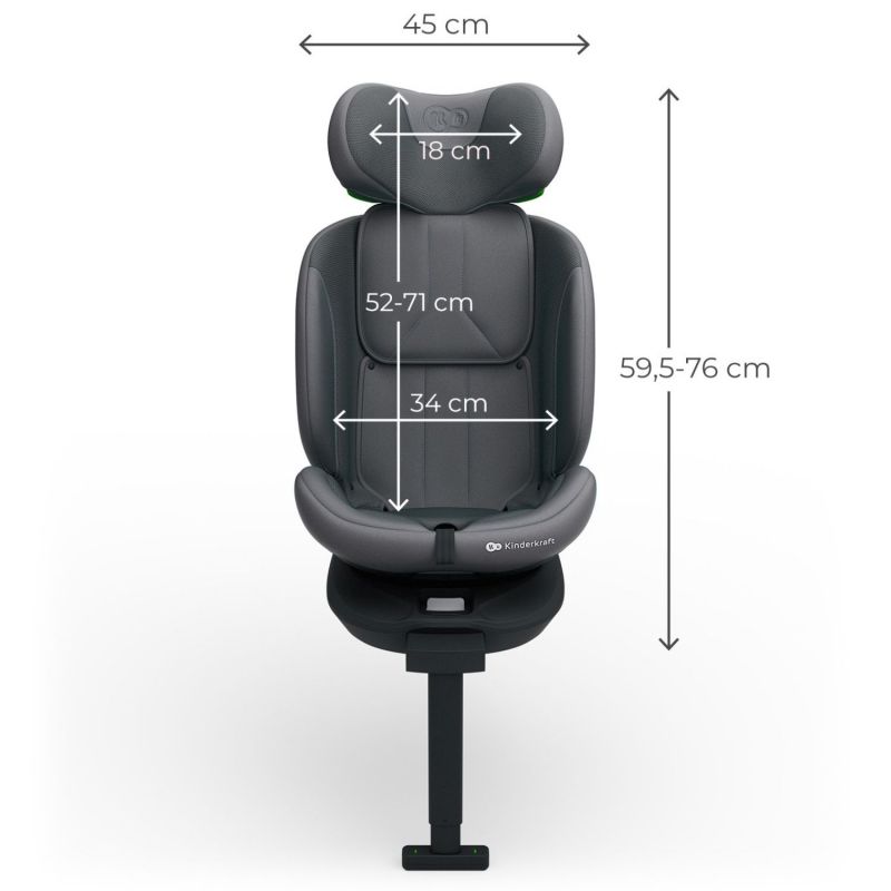 Siège auto I-360 2 Plus i-Size Grey (groupe 1-2-3) Kinderkraft Produit 7